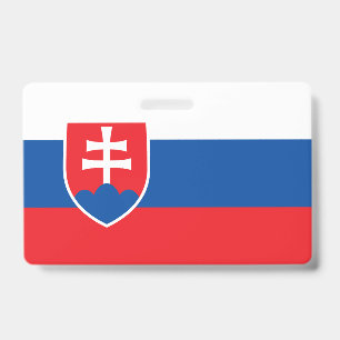 Name Badge with flag of Slovakia ID Badge