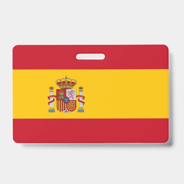 Name Badge with flag of Spain ID Badge (Front)