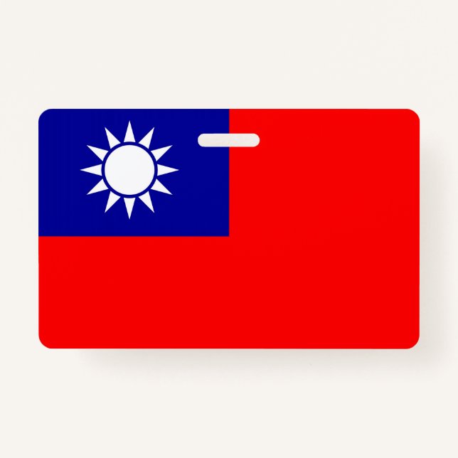 Name Badge with flag of Taiwan ID Badge (Front)