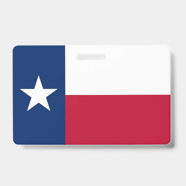 Name Badge with flag of Texas, USA ID Badge (Front)