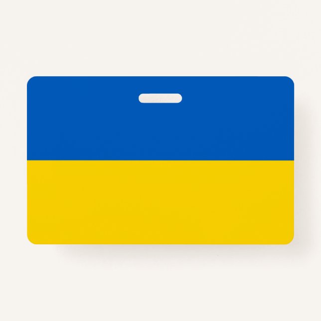 Name Badge with flag of Ukraine ID Badge (Front)