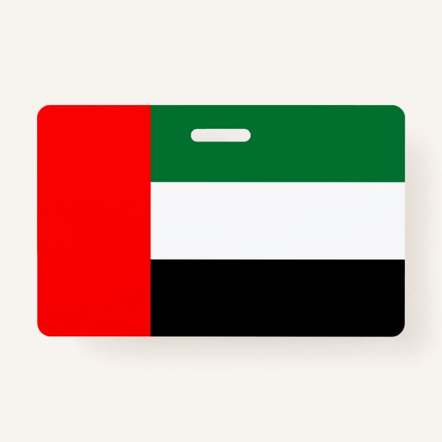 Name Badge with flag of United Arab Emirates ID Badge (Front)