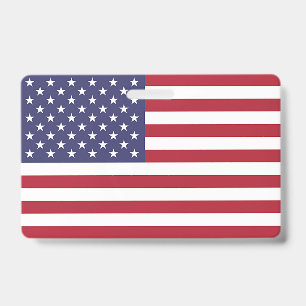 Name Badge with flag of United States of America ID Badge