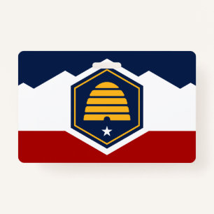 Name Badge with flag of Utah, USA ID Badge