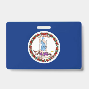 Name Badge with flag of Virginia State, USA ID Badge