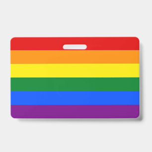 Name Badge with Pride flag of LGBT ID Badge