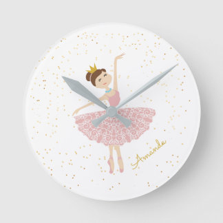 name ballerina personalise round clock