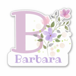 Name Barbara & Initial with Floral Design