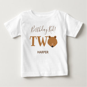 Name Bear Two 2nd Birthday Baby T-Shirt