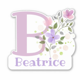 Name Beatrice & Initial with Floral Design