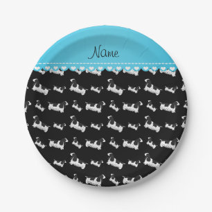 Name black english cocker spaniel dog paper plate