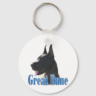 Name Black Great Dane  Key Ring