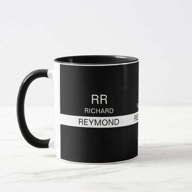 Name Black Mug . simple and modern (Left)