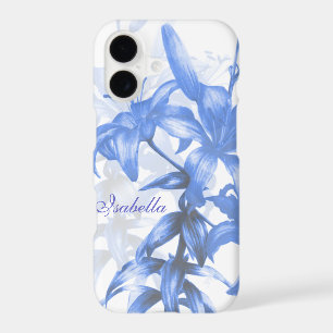Name blue oriental lily floral iphone case