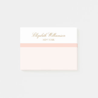 Name Blush Pink White Post-it Notes