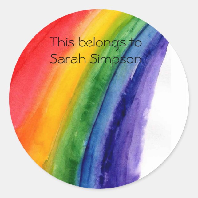 Name book plates classic round sticker (Front)