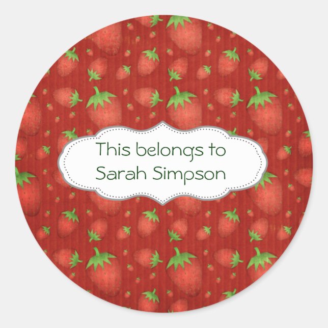 Name book plates classic round sticker (Front)