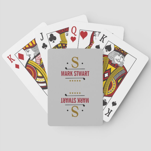 Name Brand Monogram Playing Cards (Back)