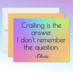 Name, Bright Gradient Rainbow All-Occasion Flat Card