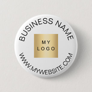 Name business logo website brand colour 6 cm round badge