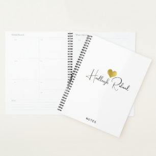 Name Calligraphy Monogram Heart Planner