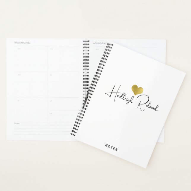 Name Calligraphy Monogram Heart Planner (Display)