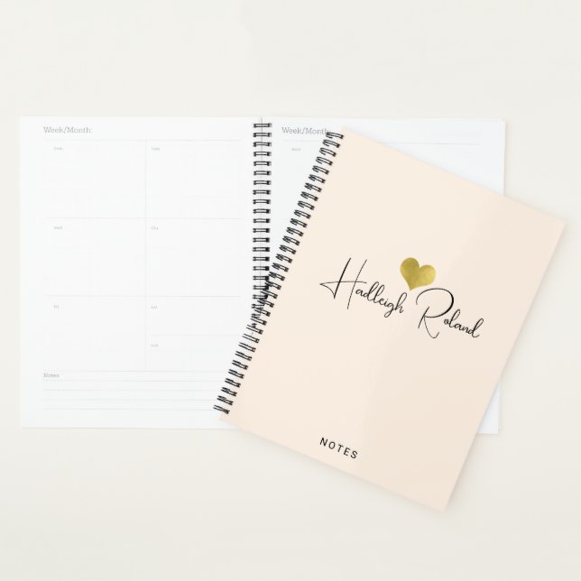 Name Calligraphy Monogram Heart Planner (Display)