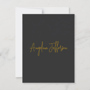 Name Calligraphy Professional Elegant Gold Colour Postcard