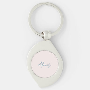 Name Calligraphy Script Plain Simple Pastel Colour Key Ring
