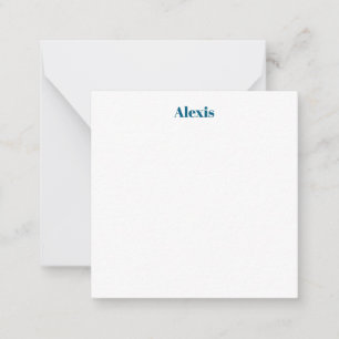 Name Calligraphy Script Plain Simple White Blue Card