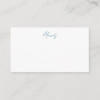 Name Calligraphy Script Plain Simple White Blue