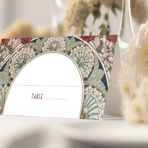 Name Cards Burgundy Wedding Table Vintage