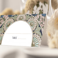 Name Cards Navy Blue Wedding Table Vintage