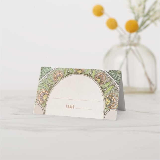 Name Cards Wedding Table Vintage Art Nouveau (Front)
