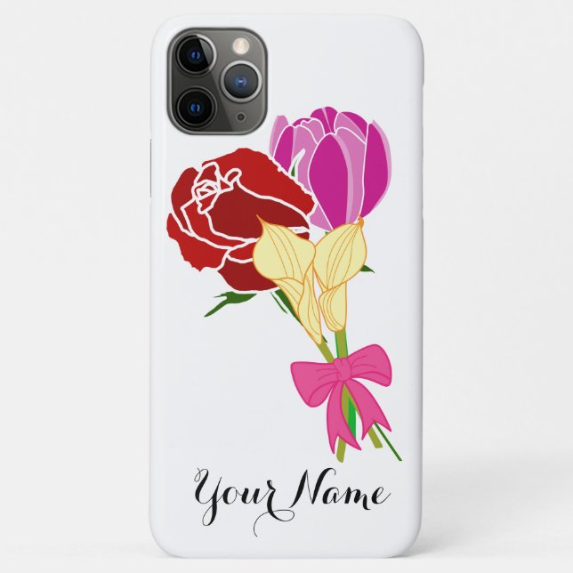 Name case. personalised Flower bouquet Case-Mate iPhone Case (Back)