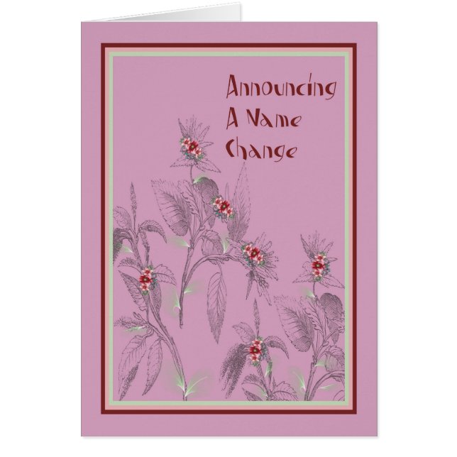 Name Change Announcement Card Pink (Front)