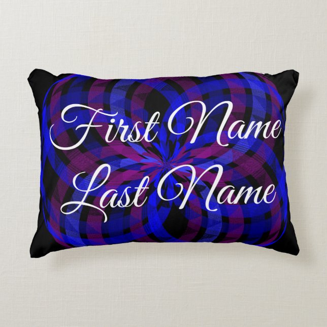 Name Change Flower Petal Geometric Accent Pillow (Front)