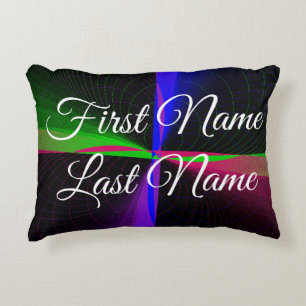 Name Change Four-Way Wave Geometric Accent Pillow