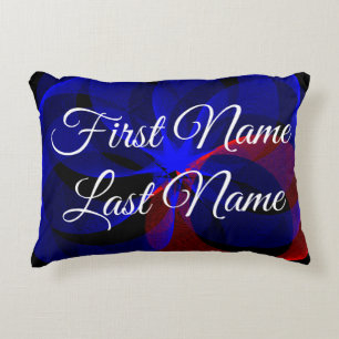 Name Change Rotating Blue Accent Geometric Pillow