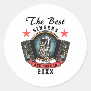 Name Choir Singer Birthday  Classic Round Sticker
