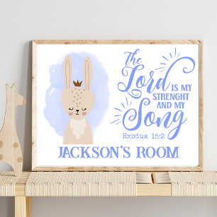 Name Christian Cute Bunny Rabbit Bible Quote Poster