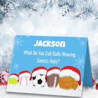 Name Christmas Sports Balls in Santa's Hat Riddle