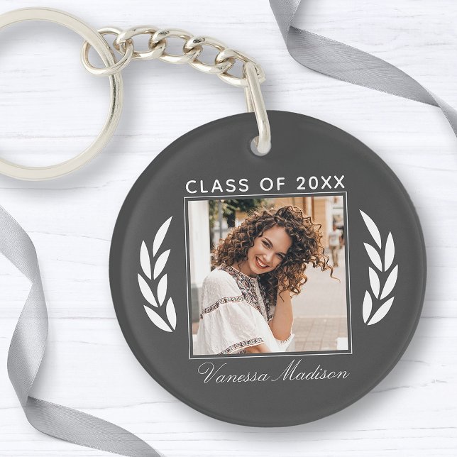 Name Class Of Photo Platinum Grey 2 sided Grad Key Ring (Creator Uploaded)