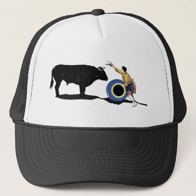 NAME: Clown and Bull-No-Text Trucker Hat (Front)