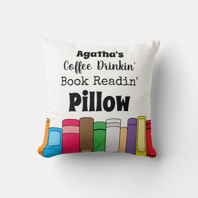 Name Coffee Drinking, Book Reading Cushion (Front)