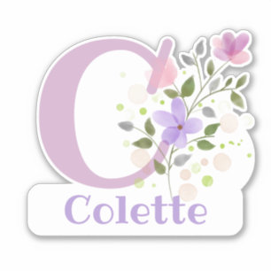 Name Colette & Initial with Floral Design
