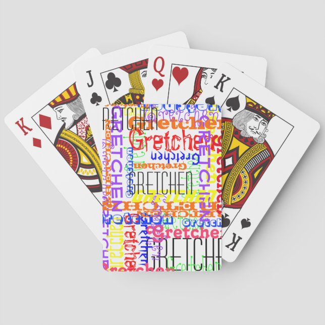 Name Collage Colourful Custom Personalised Playing Cards (Back)