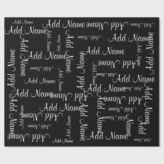 Name Collage Gift Template Wrapping Paper (Flat)