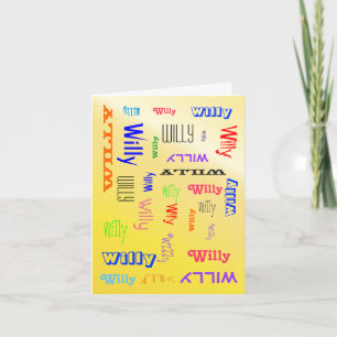 Name Collage Personalised Yellow Card