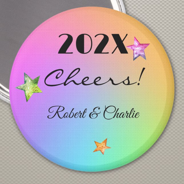 Name, Colours Happy New Year 2.25-in Favour Magnet (Creator Uploaded)